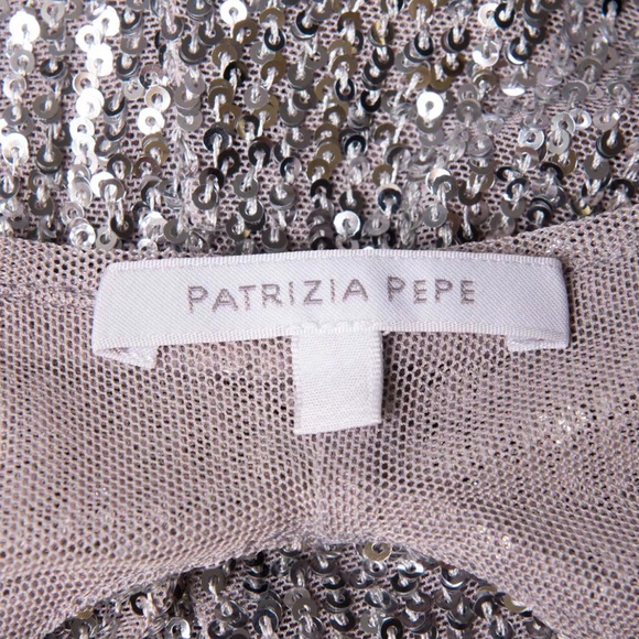PATRIZIA PEPE silver sequin part dress Sizs XS-S NWT - Picture 7 of 9